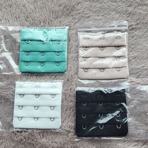 Bra Extender Set in Black, White, Beige, and Teal
